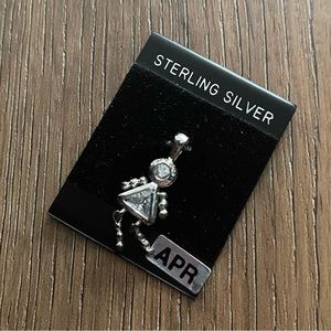 Brand New Sterling Silver & CZ “Girl” Pendant